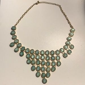 Francesca's Gold and Aqua Statement Necklace